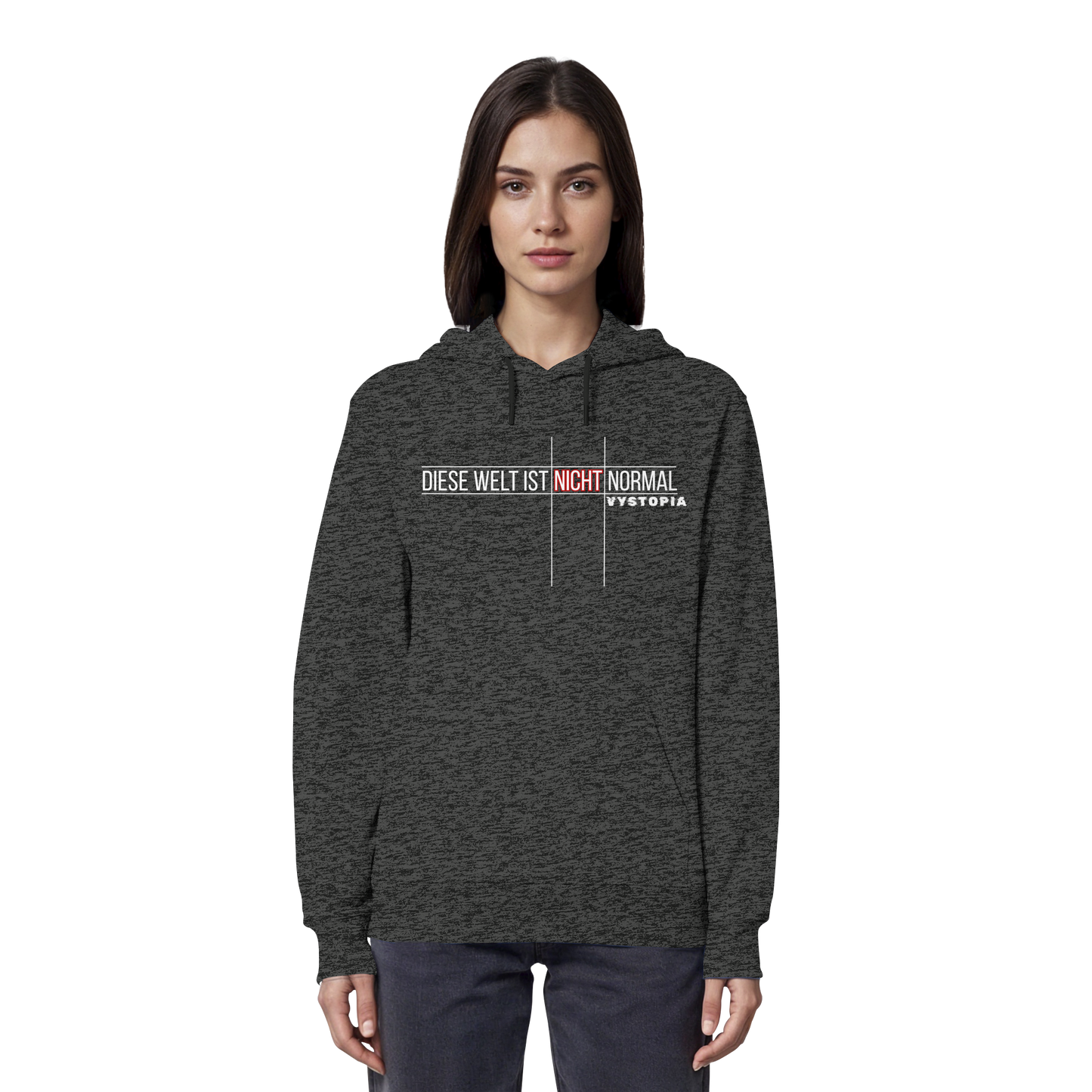 vegwear "Diese Welt ist nicht normal" -unisex Bio Hoodie / Kapuzenpulli