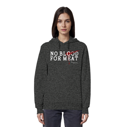 vegane Statement-Hoodie: "no blood for meat" Bio-Hoodie | vegwear