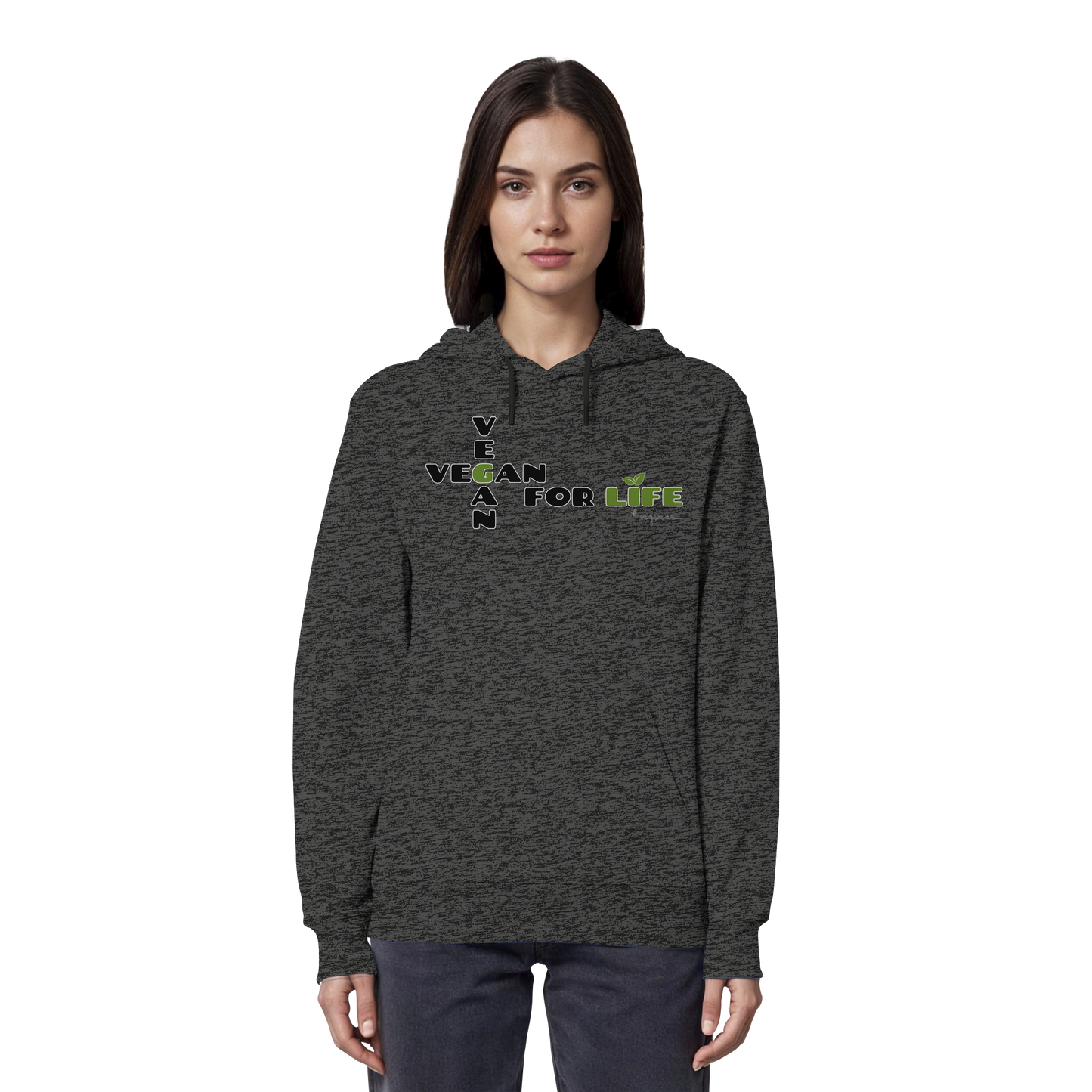 vegwear "vegan for life" - unisex Hoodie / Kapuzenpulli bio vegan fair