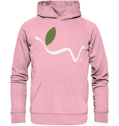 Motiv "vegwear Logo, weiß" - unisex Bio Hoodie / Kapuzenpulli