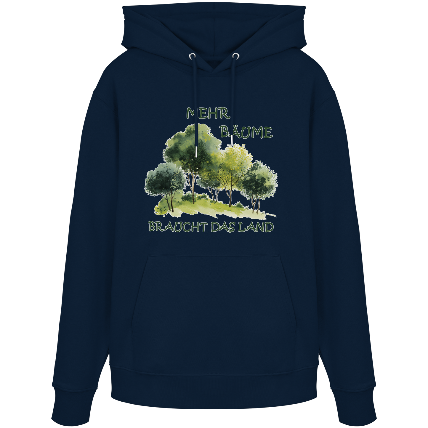 vegwear "mehr Bäume braucht das Land" - unisex Bio Hoodie / Kapuzenpulli, vegan, fair, nachhaltig