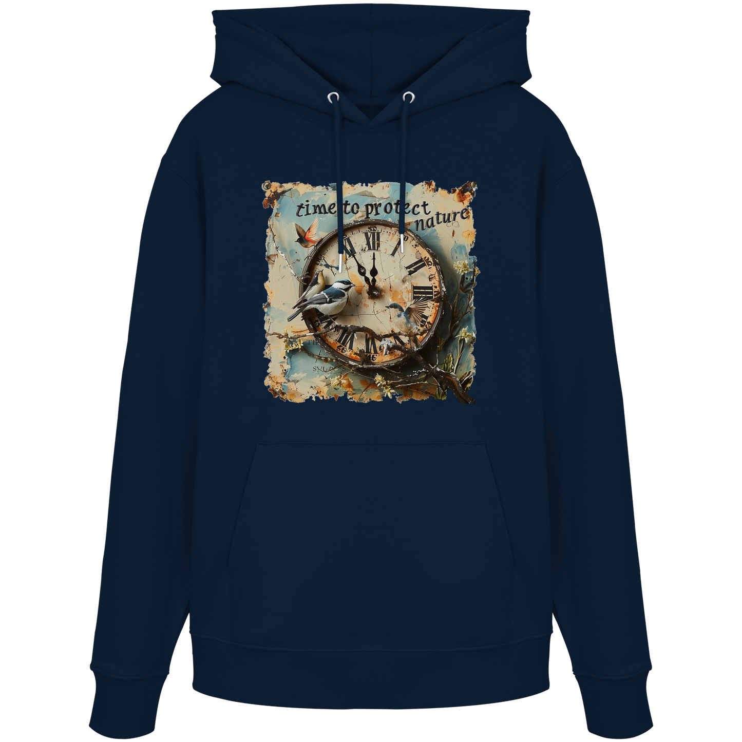 vegwear "time to protect nature" - unisex Hoodie / Kapuzenpulli, nachhaltige Mode