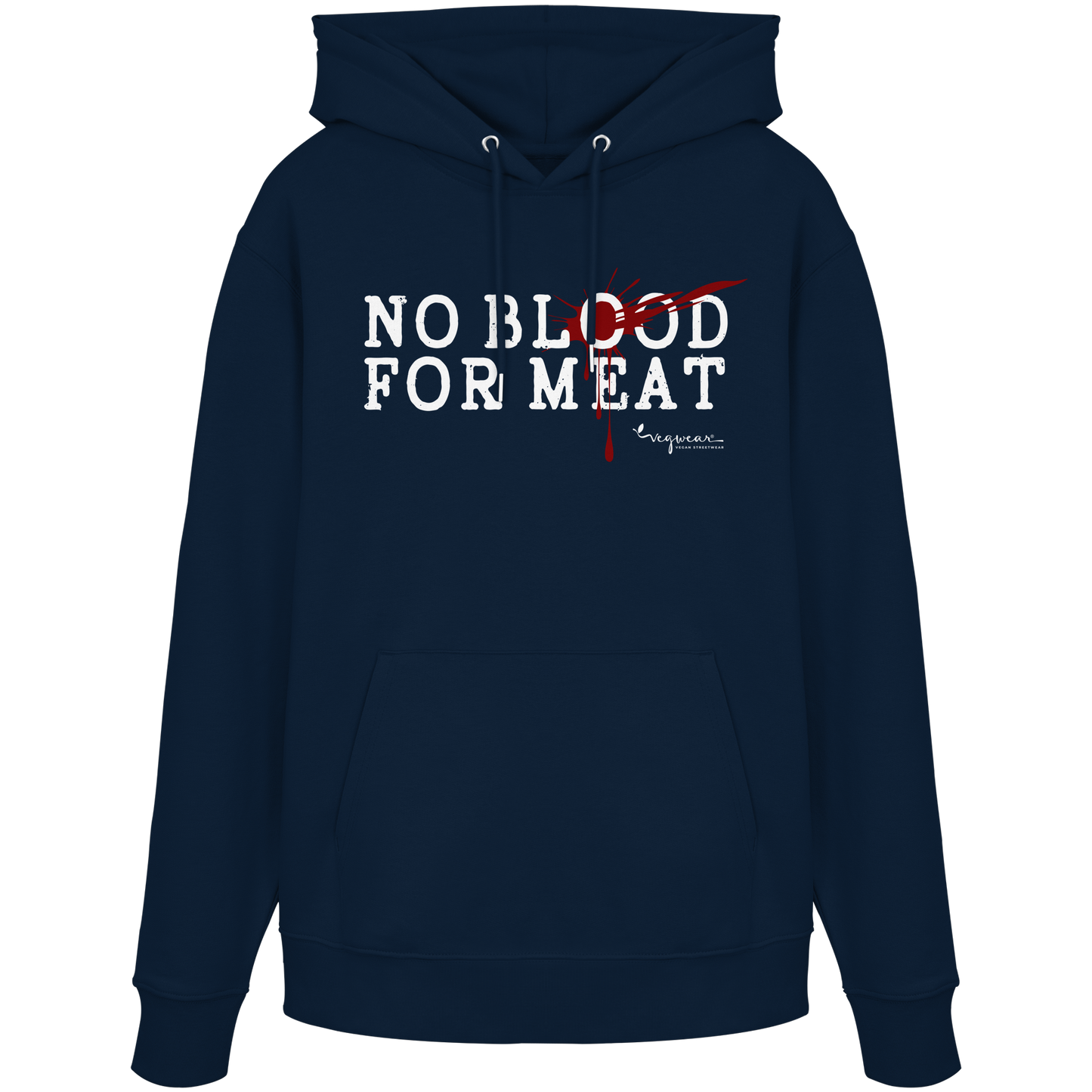 vegane Statement-Hoodie: "no blood for meat" Bio-Hoodie | vegwear