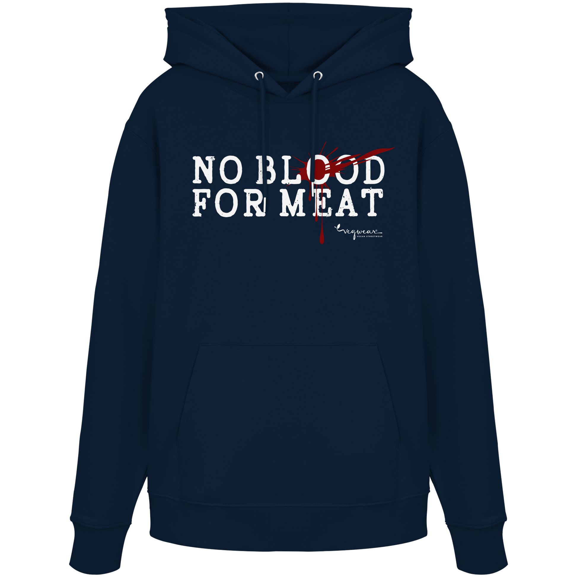 vegane Statement-Hoodie: "no blood for meat" Bio-Hoodie | vegwear