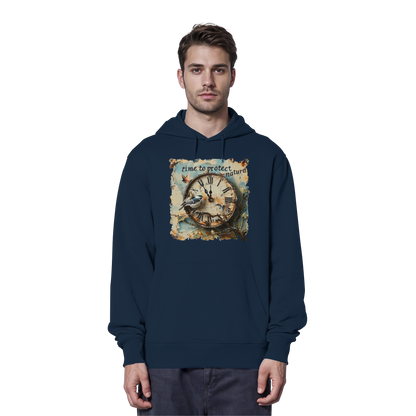 vegwear "time to protect nature" - unisex Hoodie / Kapuzenpulli, nachhaltige Mode