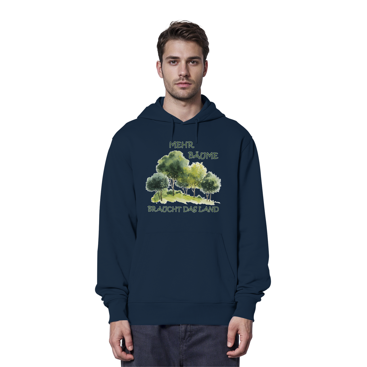 vegwear "mehr Bäume braucht das Land" - unisex Bio Hoodie / Kapuzenpulli, vegan, fair, nachhaltig