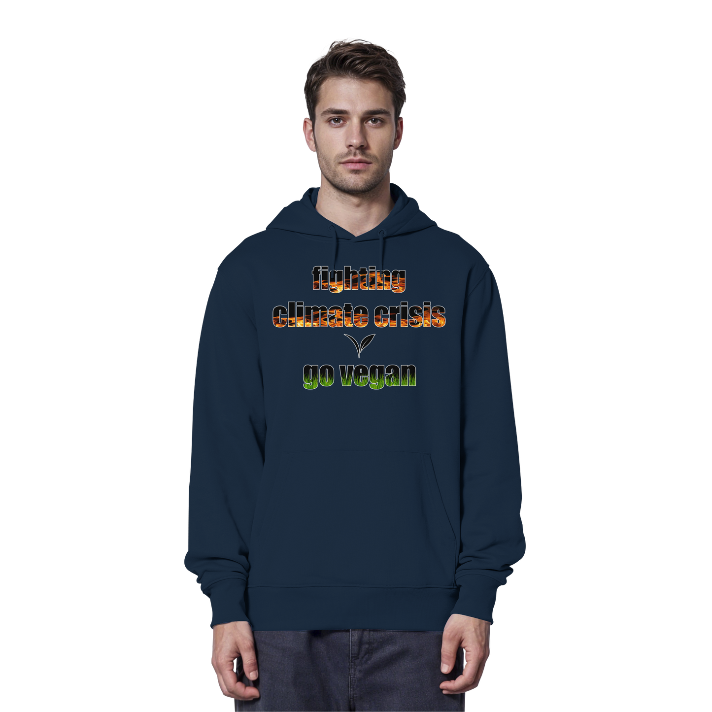vegwear "fighting climate cirsis" - Bio Hoodie / Kapuzenpulli, vegan & klimafreundlich