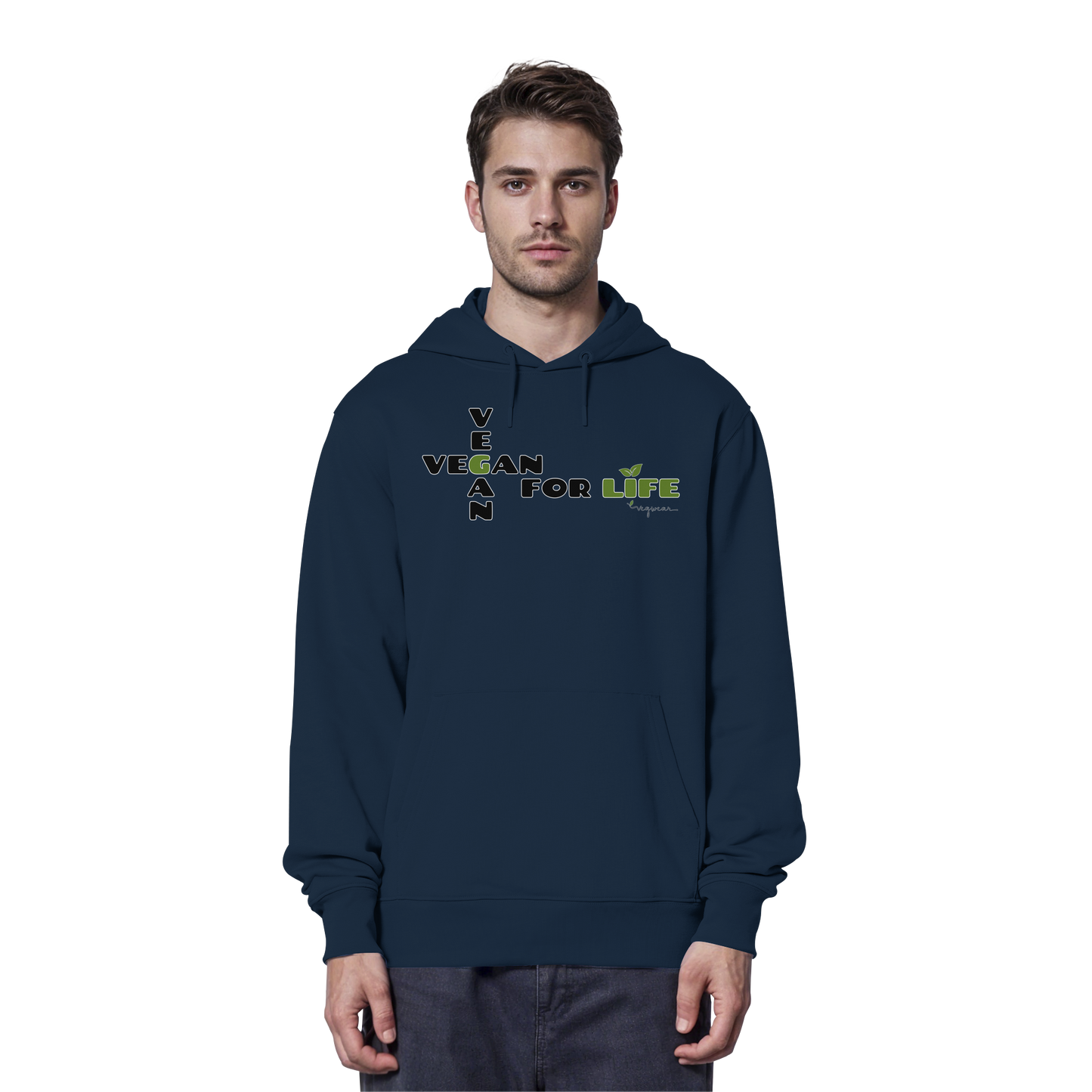 vegwear "vegan for life" - unisex Hoodie / Kapuzenpulli bio vegan fair
