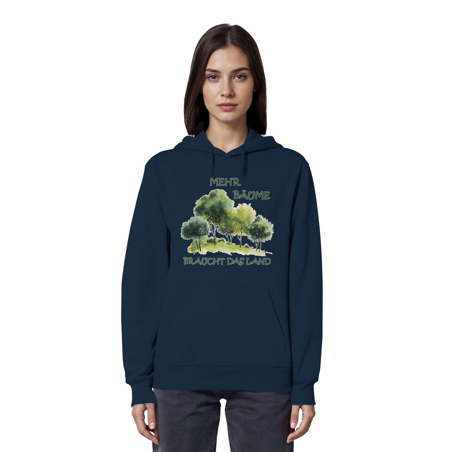 vegwear "mehr Bäume braucht das Land" - unisex Bio Hoodie / Kapuzenpulli, vegan, fair, nachhaltig