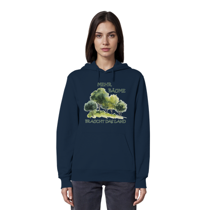 vegwear "mehr Bäume braucht das Land" - unisex Bio Hoodie / Kapuzenpulli, vegan, fair, nachhaltig