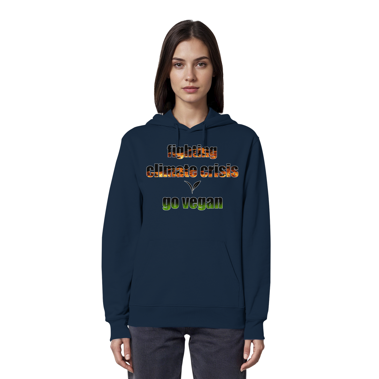 vegwear "fighting climate cirsis" - Bio Hoodie / Kapuzenpulli, vegan & klimafreundlich