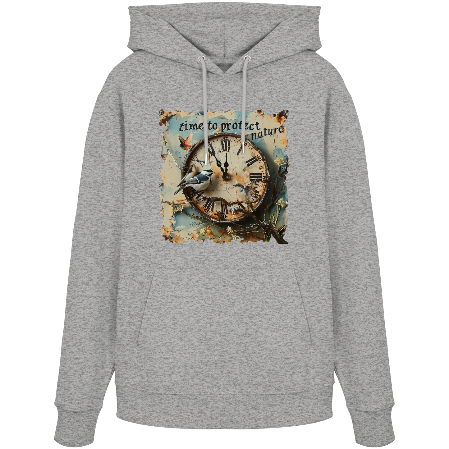 vegwear "time to protect nature" - unisex Hoodie / Kapuzenpulli, nachhaltige Mode