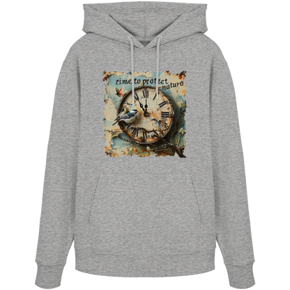 vegwear "time to protect nature" - unisex Hoodie / Kapuzenpulli, nachhaltige Mode