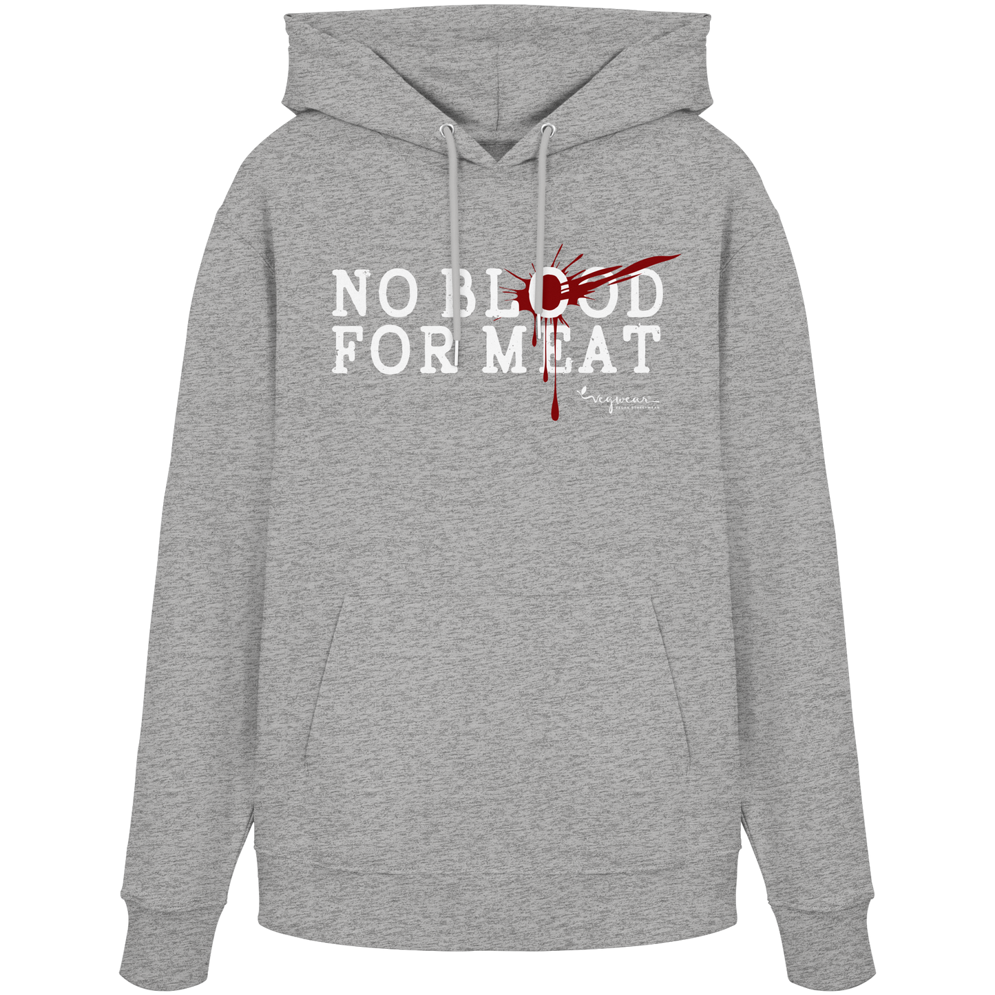 vegane Statement-Hoodie: "no blood for meat" Bio-Hoodie | vegwear