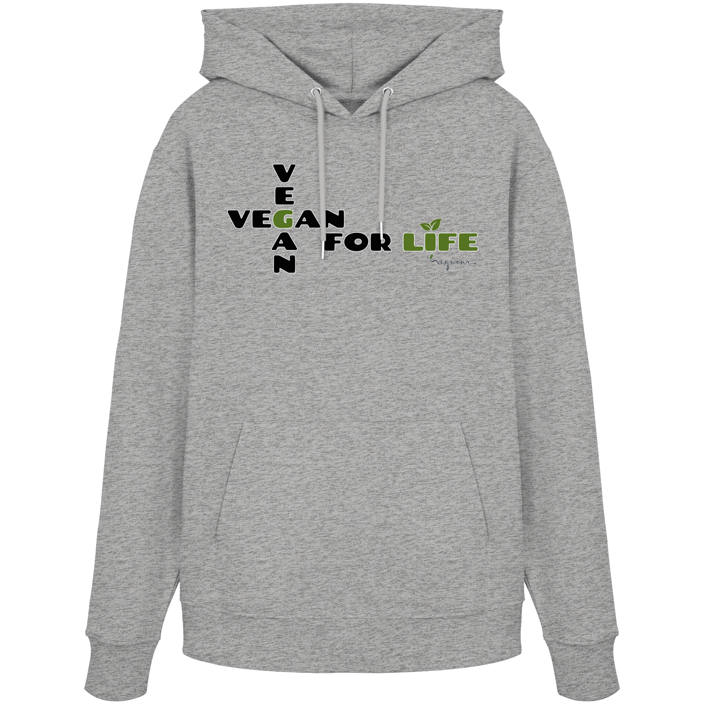 vegwear "vegan for life" - unisex Hoodie / Kapuzenpulli bio vegan fair
