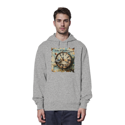 vegwear "time to protect nature" - unisex Hoodie / Kapuzenpulli, nachhaltige Mode