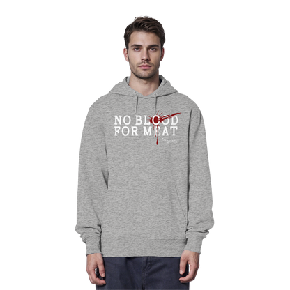 vegane Statement-Hoodie: "no blood for meat" Bio-Hoodie | vegwear