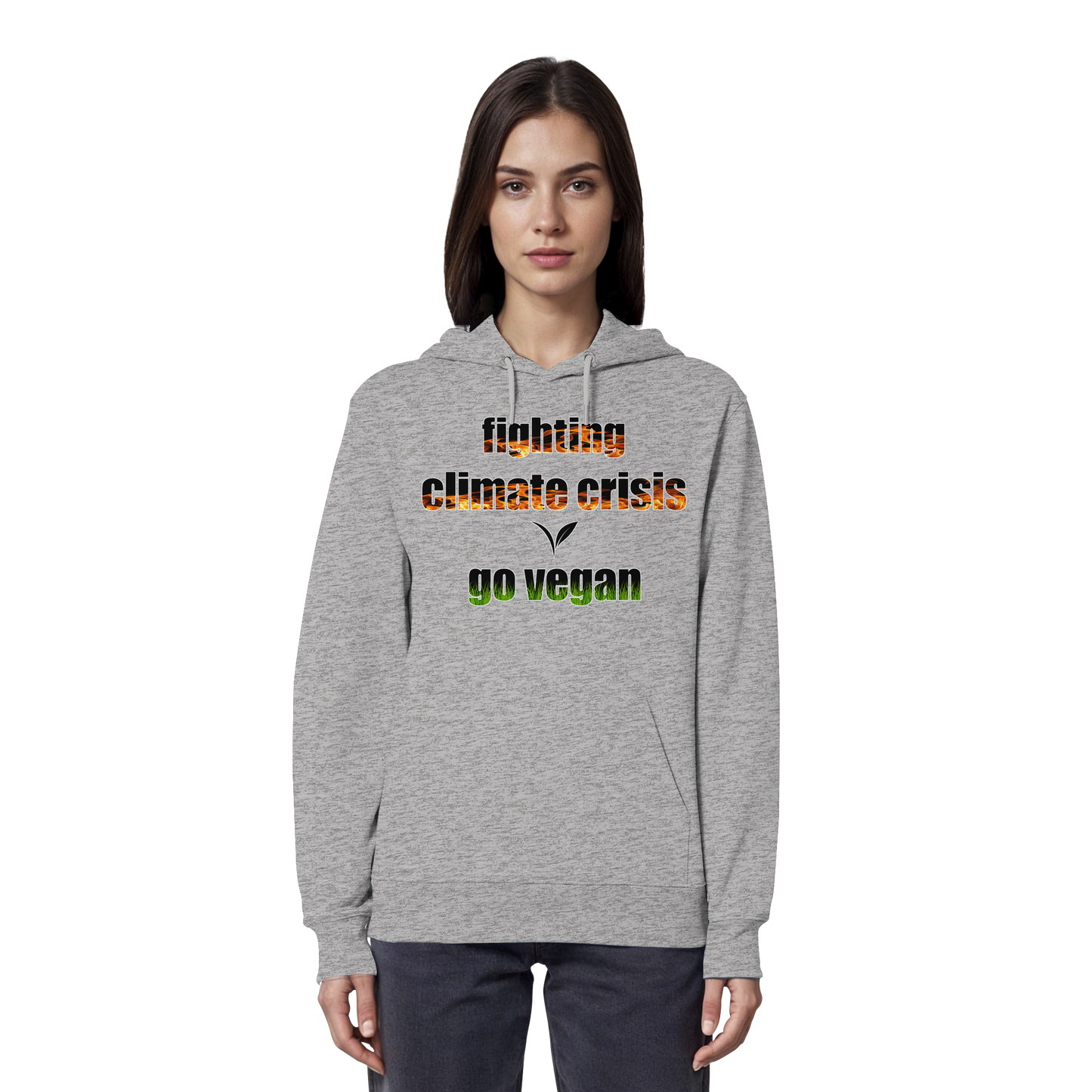vegwear "fighting climate cirsis" - Bio Hoodie / Kapuzenpulli, vegan & klimafreundlich