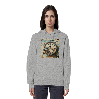 vegwear "time to protect nature" - unisex Hoodie / Kapuzenpulli, nachhaltige Mode