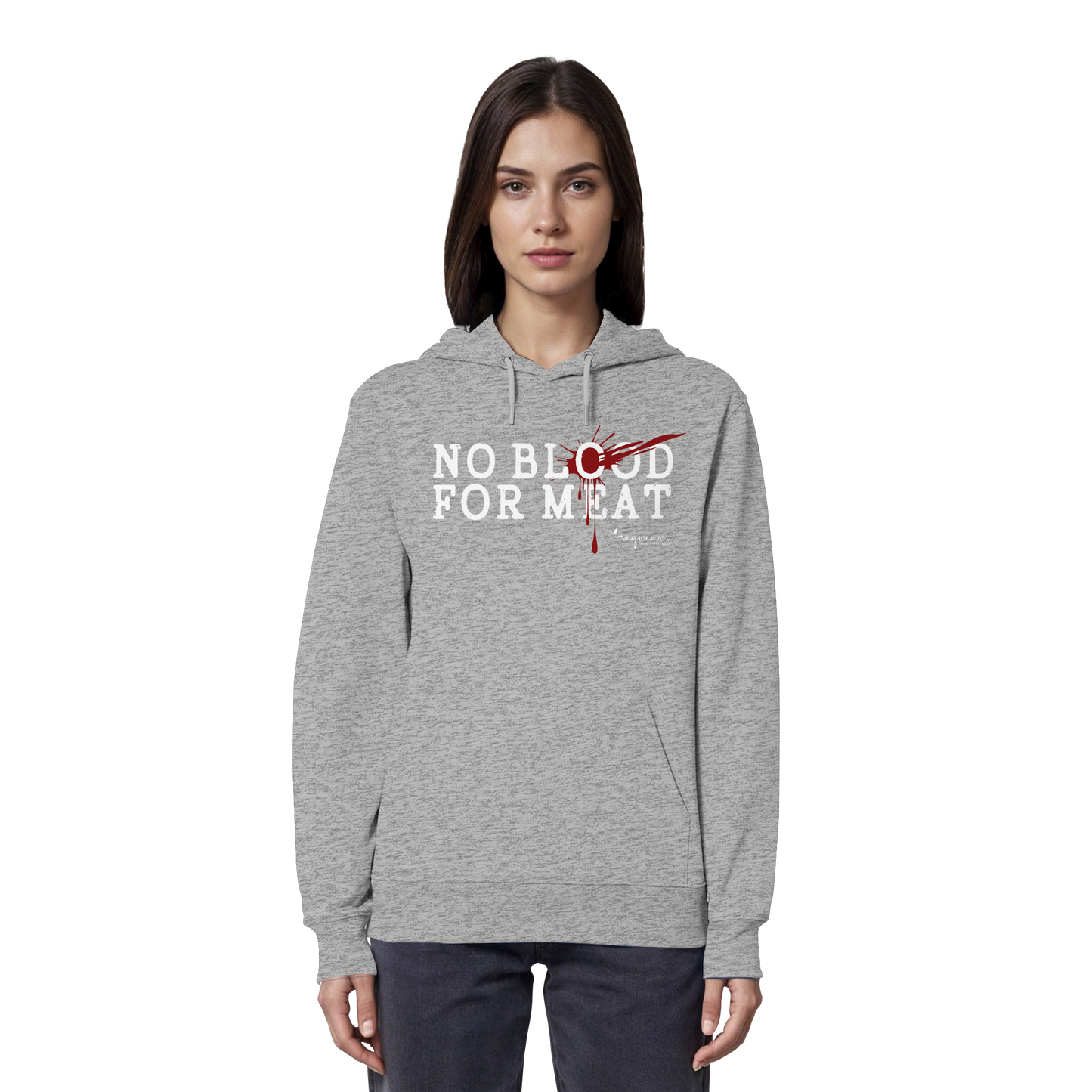 vegwear "no blood for meat" - unisex Bio Hoodie / Kapuzenpulli
