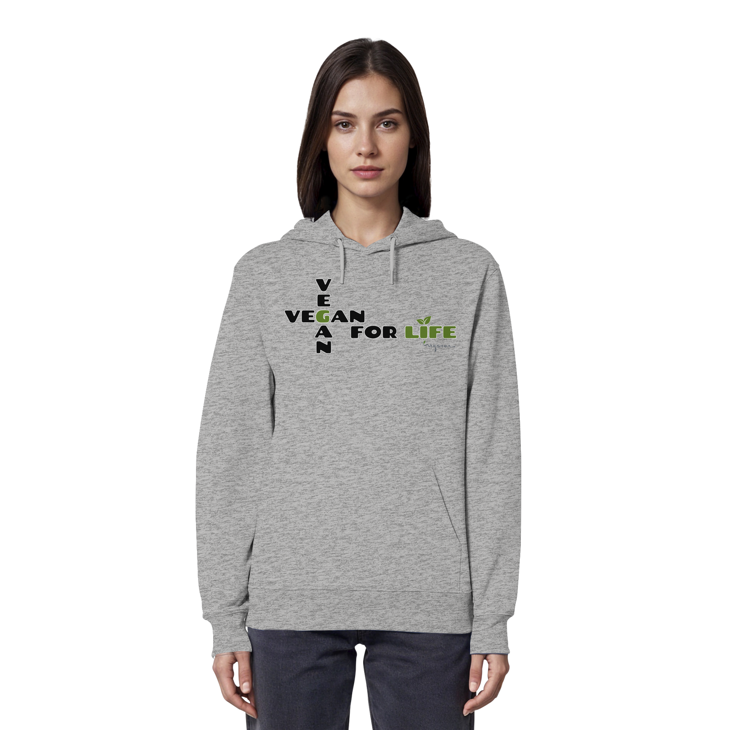 vegwear "vegan for life" - unisex Hoodie / Kapuzenpulli bio vegan fair