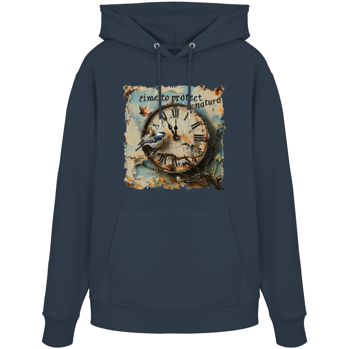 vegwear "time to protect nature" - unisex Hoodie / Kapuzenpulli, nachhaltige Mode