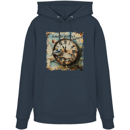 vegwear "time to protect nature" - unisex Hoodie / Kapuzenpulli, nachhaltige Mode