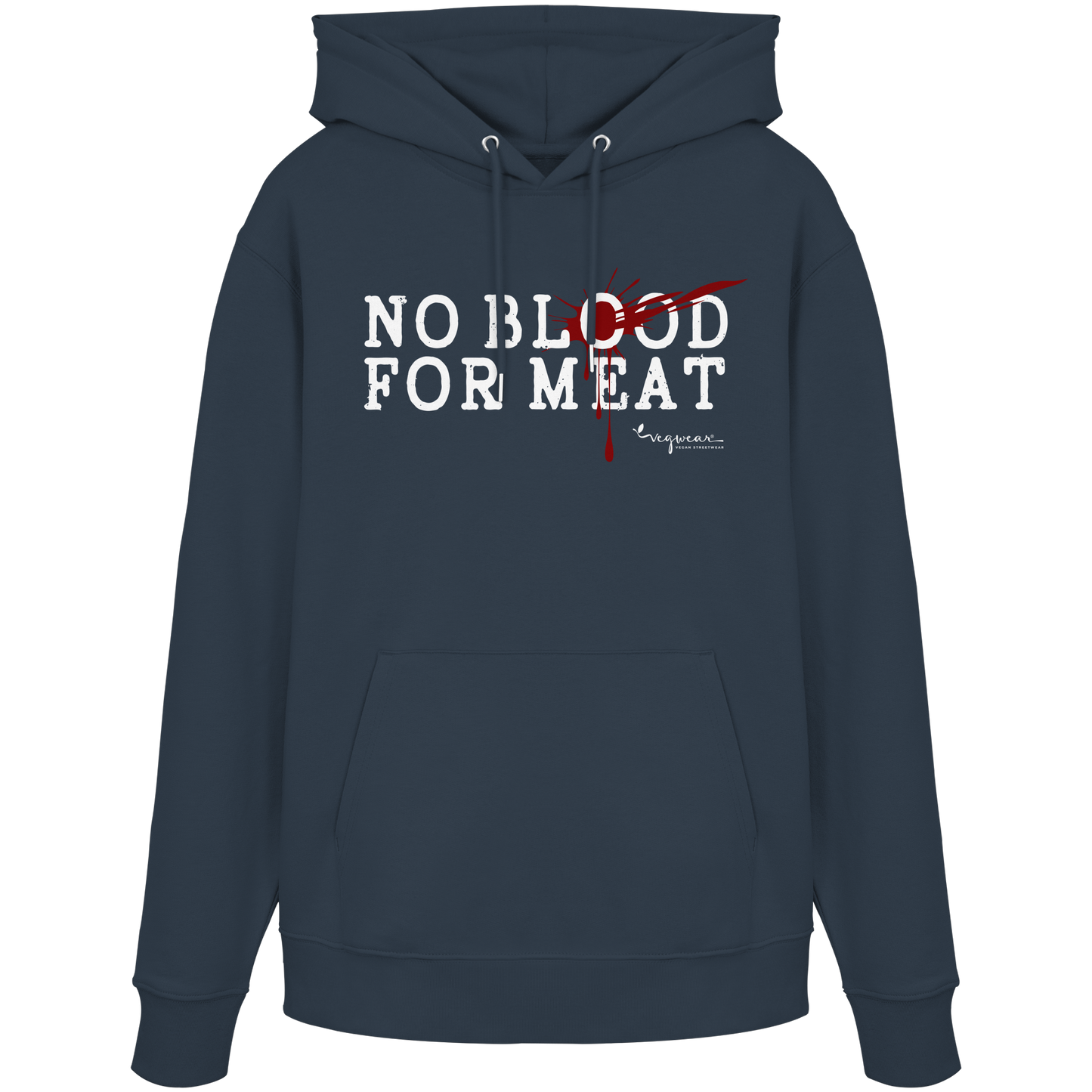 vegane Statement-Hoodie: "no blood for meat" Bio-Hoodie | vegwear