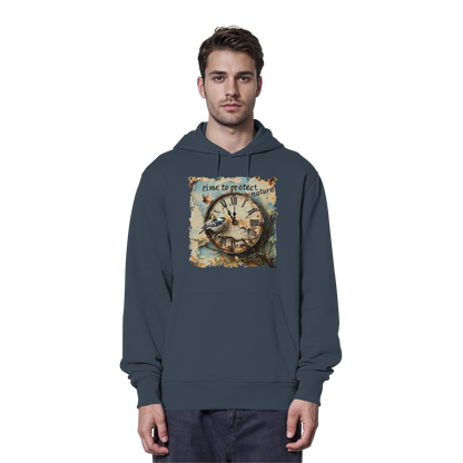 vegwear "time to protect nature" - unisex Hoodie / Kapuzenpulli, nachhaltige Mode
