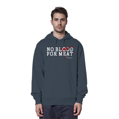 vegane Statement-Hoodie: "no blood for meat" Bio-Hoodie | vegwear