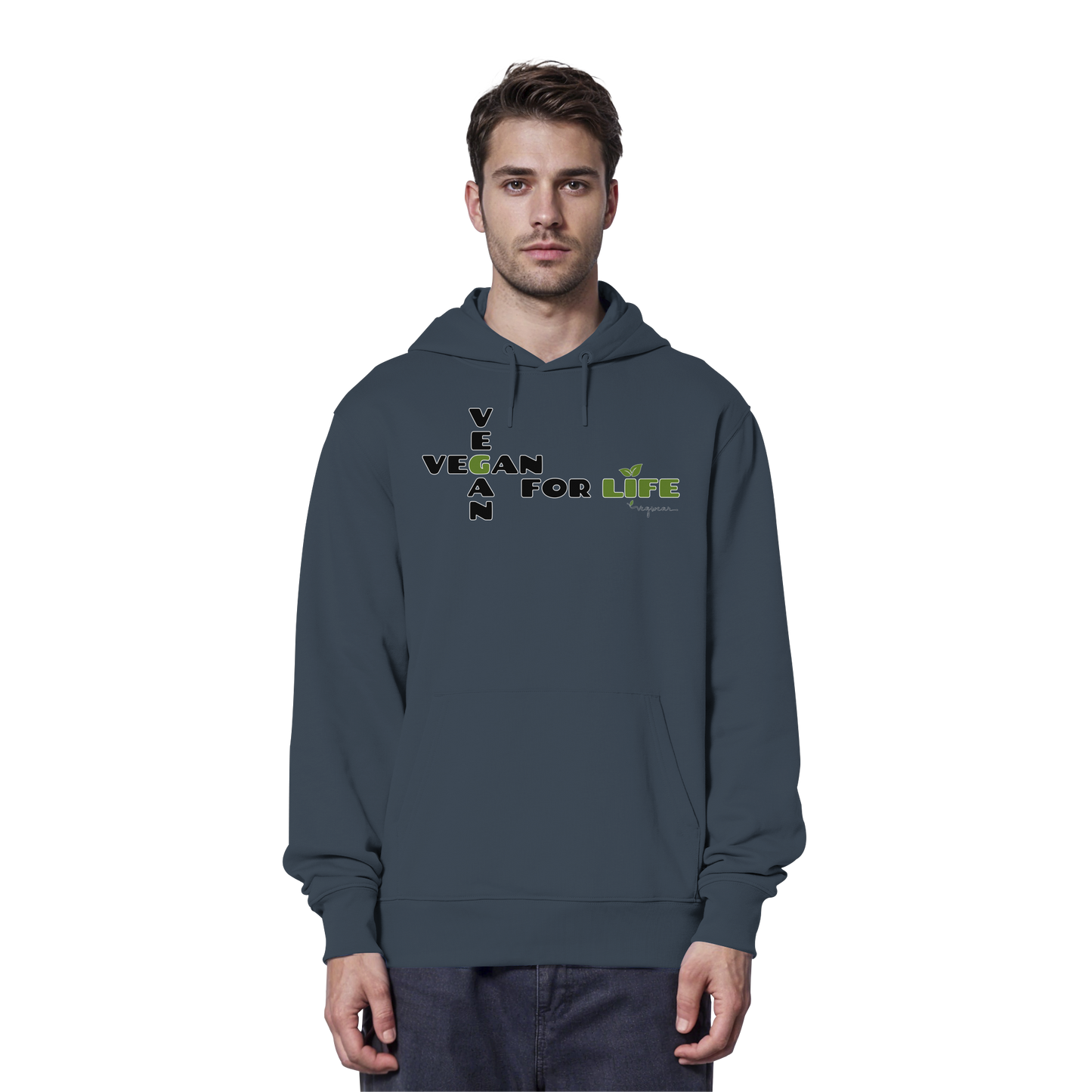 vegwear "vegan for life" - unisex Hoodie / Kapuzenpulli bio vegan fair