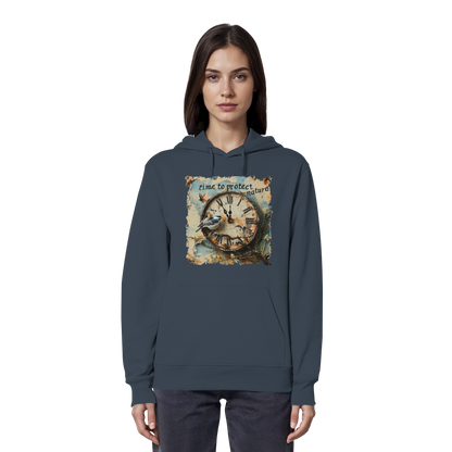vegwear "time to protect nature" - unisex Hoodie / Kapuzenpulli, nachhaltige Mode