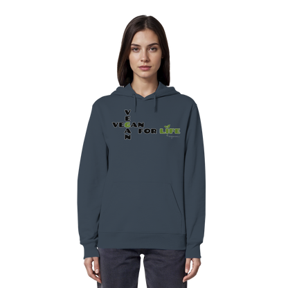 vegwear "vegan for life" - unisex Hoodie / Kapuzenpulli bio vegan fair