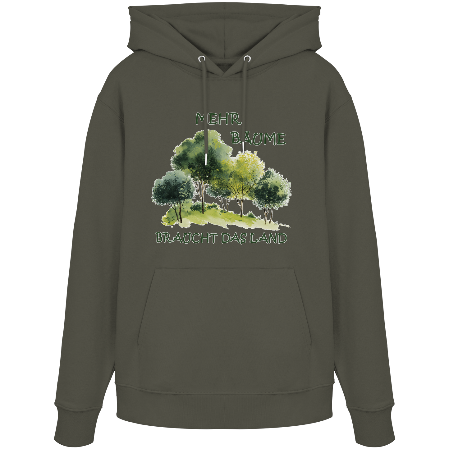 vegwear "mehr Bäume braucht das Land" - unisex Bio Hoodie / Kapuzenpulli, vegan, fair, nachhaltig