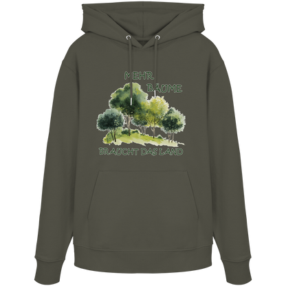 vegwear "mehr Bäume braucht das Land" - unisex Bio Hoodie / Kapuzenpulli, vegan, fair, nachhaltig