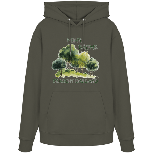 vegwear "mehr Bäume braucht das Land" - unisex Bio Hoodie / Kapuzenpulli, vegan, fair, nachhaltig