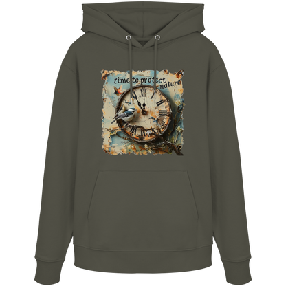 vegwear "time to protect nature" - unisex Hoodie / Kapuzenpulli, nachhaltige Mode