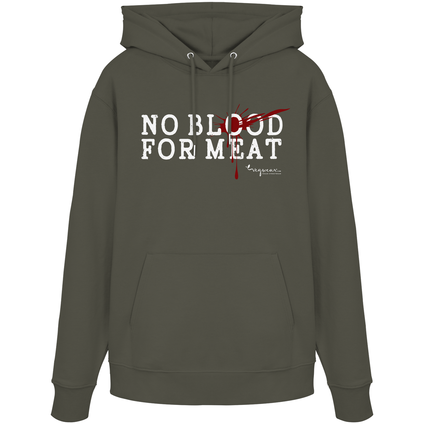 vegane Statement-Hoodie: "no blood for meat" Bio-Hoodie | vegwear