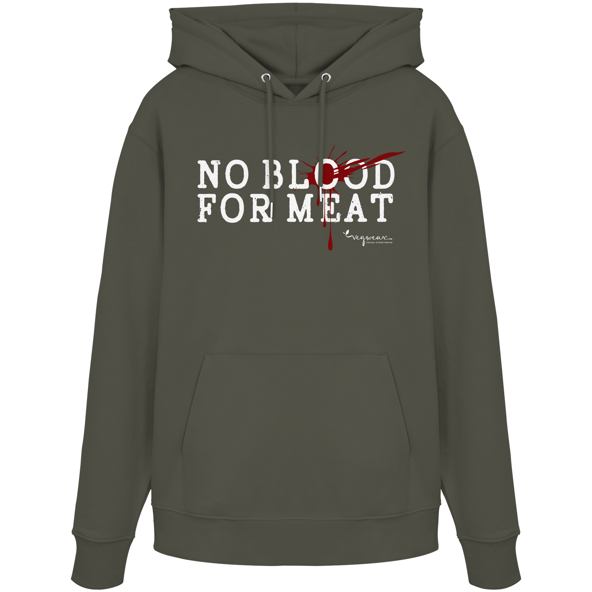vegane Statement-Hoodie: "no blood for meat" Bio-Hoodie | vegwear
