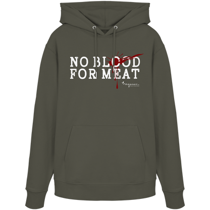 vegane Statement-Hoodie: "no blood for meat" Bio-Hoodie | vegwear