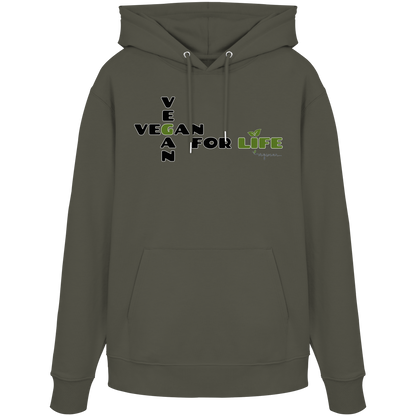 vegwear "vegan for life" - unisex Hoodie / Kapuzenpulli bio vegan fair