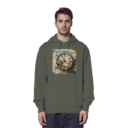 vegwear "time to protect nature" - unisex Hoodie / Kapuzenpulli, nachhaltige Mode