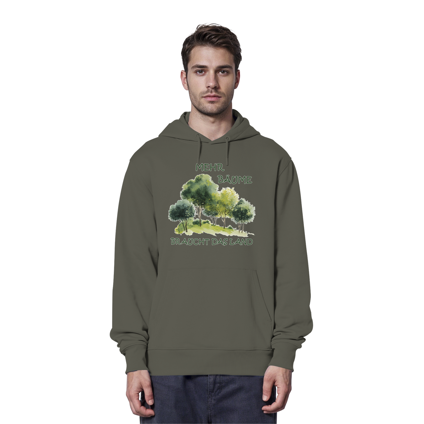 vegwear "mehr Bäume braucht das Land" - unisex Bio Hoodie / Kapuzenpulli, vegan, fair, nachhaltig
