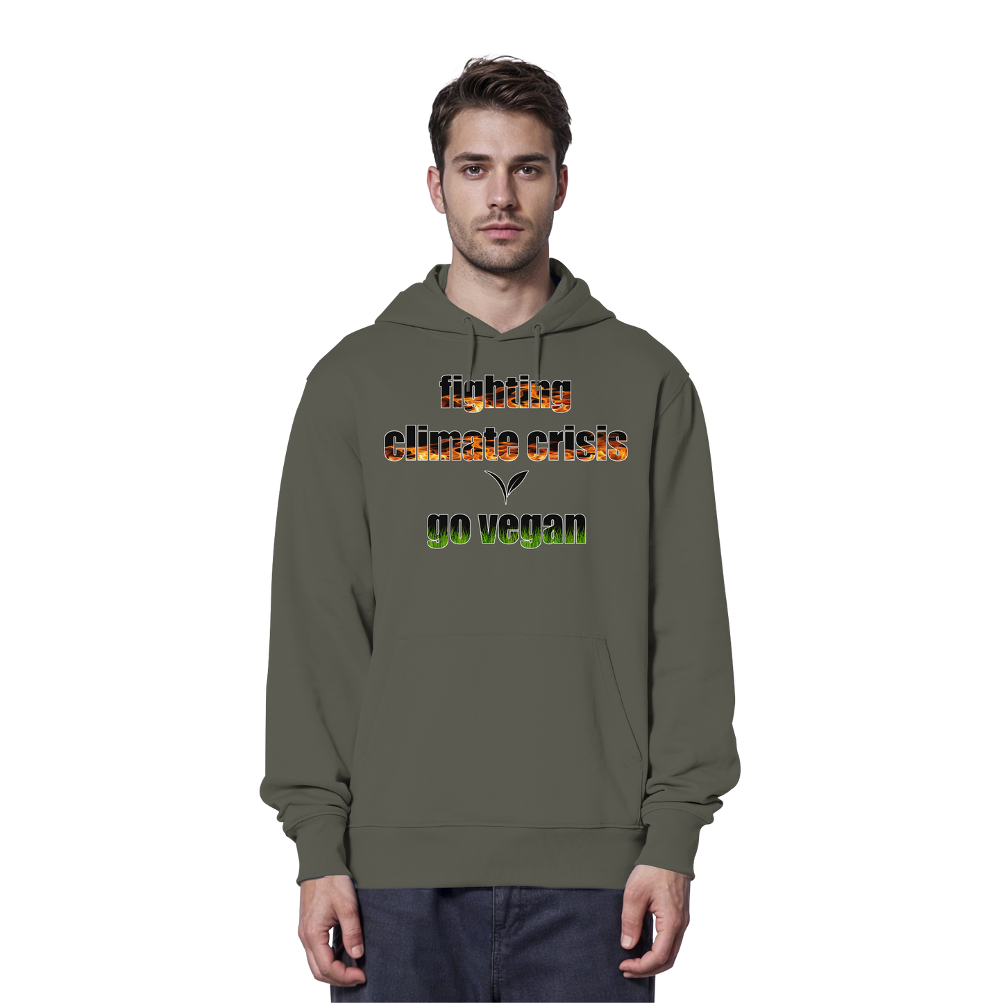 vegwear "fighting climate cirsis" - Bio Hoodie / Kapuzenpulli, vegan & klimafreundlich