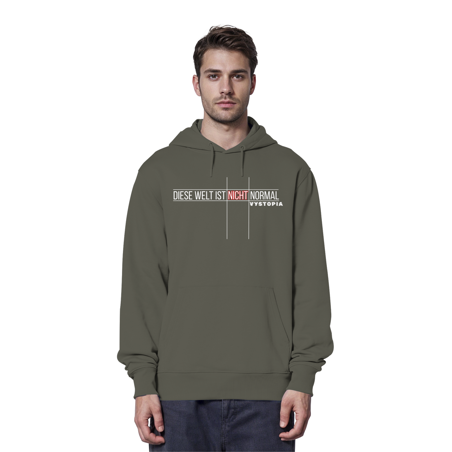 vegwear "Diese Welt ist nicht normal" -unisex Bio Hoodie / Kapuzenpulli