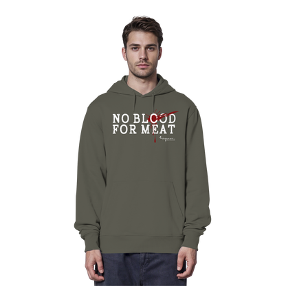 vegane Statement-Hoodie: "no blood for meat" Bio-Hoodie | vegwear