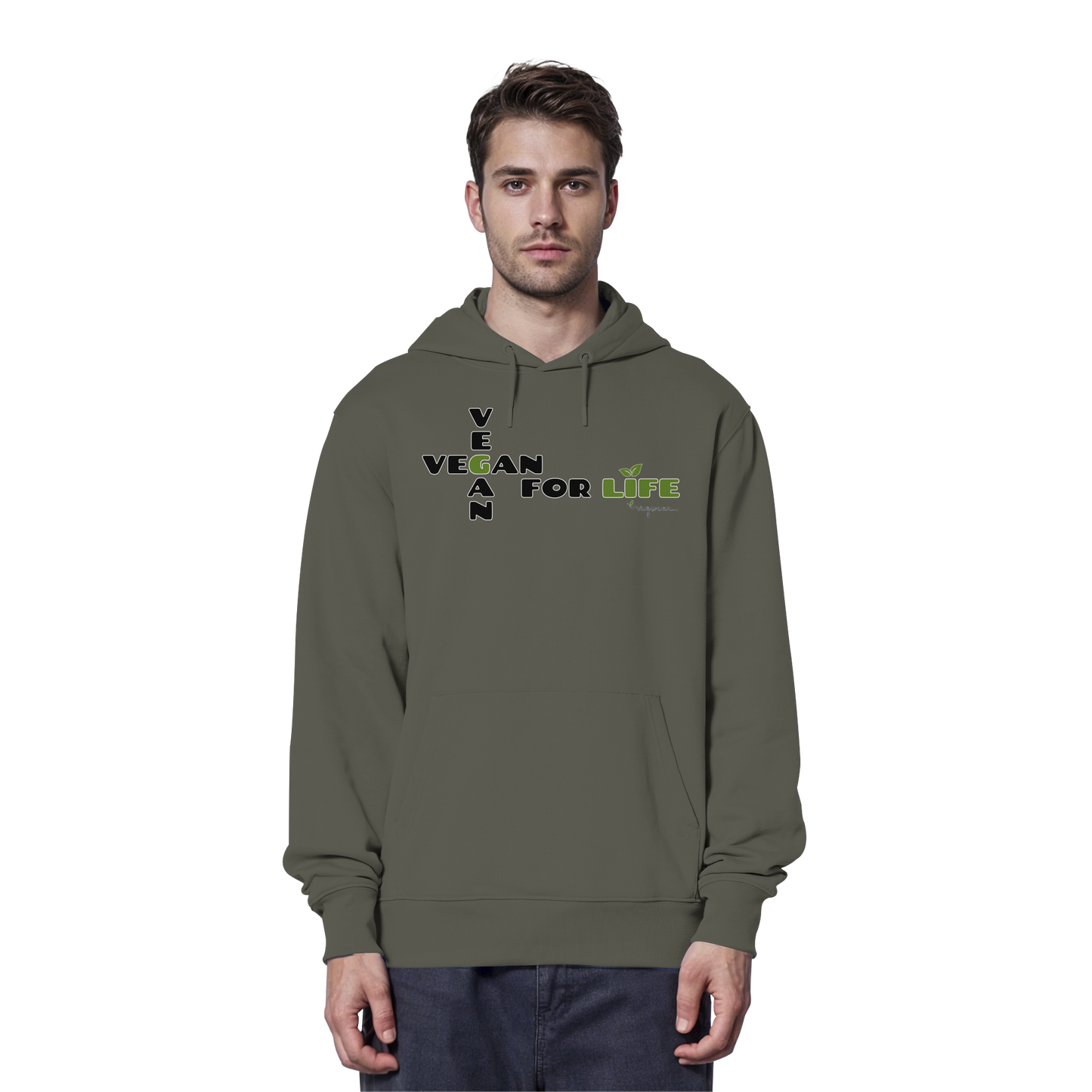 vegwear "vegan for life" - unisex Hoodie / Kapuzenpulli bio vegan fair