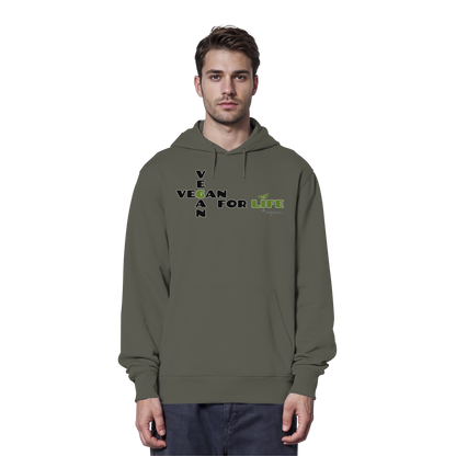 vegwear "vegan for life" - unisex Hoodie / Kapuzenpulli bio vegan fair