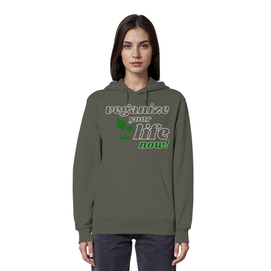 vegwear "veganize your life"  - unisex Hoodie / Kapuzenpulli, bio, vegan, nachhaltig