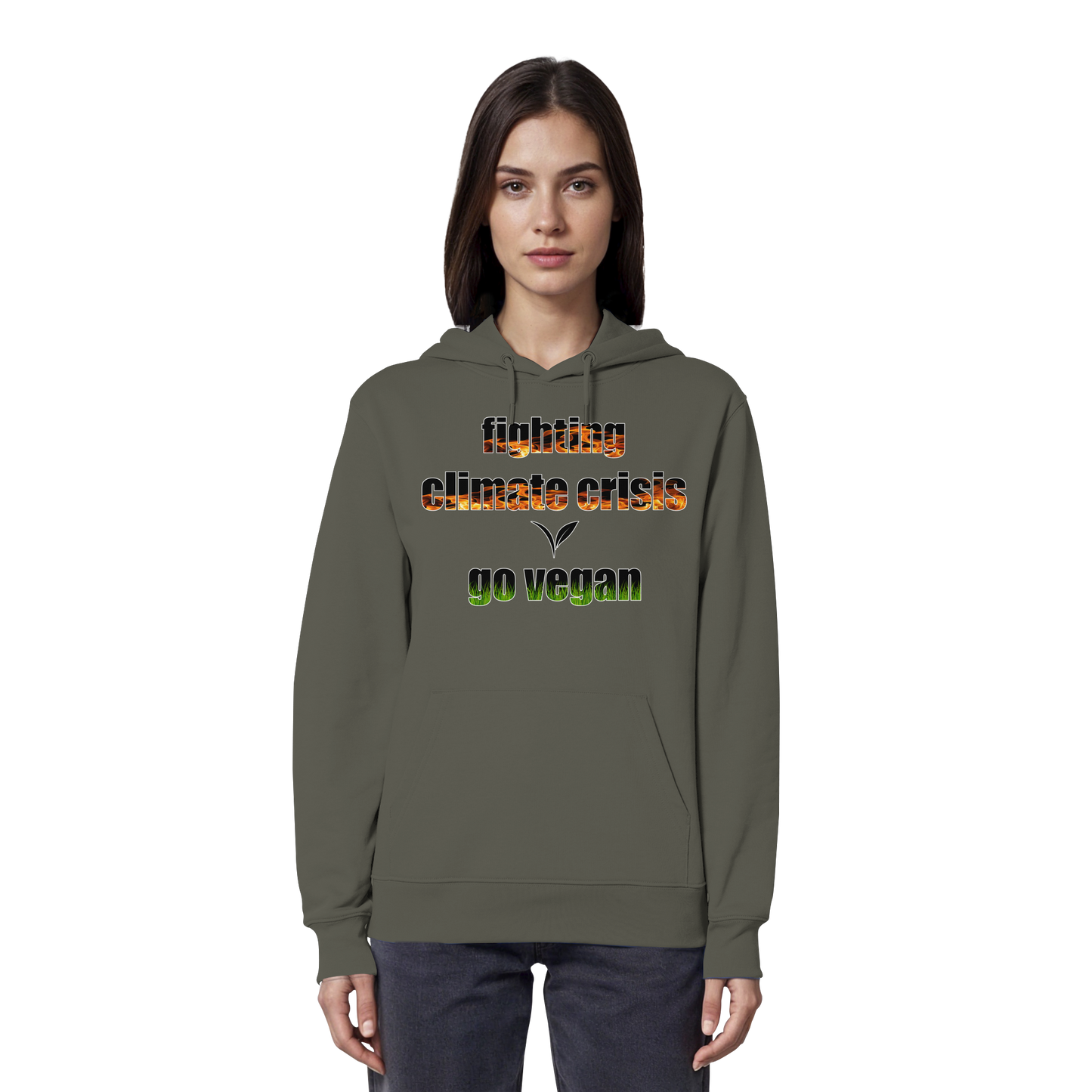 vegwear "fighting climate cirsis" - Bio Hoodie / Kapuzenpulli, vegan & klimafreundlich